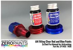 AN Fitting (Hose Joints/Ends) Clear Red and Blue Paints 2x30ml