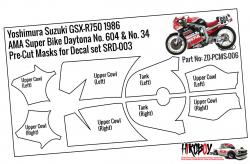 Pre-Cut Masking Sheet 1:12 Yoshimura Suzuki GSX-R750 1986 AMA Super Bike Daytona