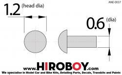 Rivet Head Stainless (LL) - 1.2mm x 0.6mm (x30)