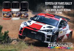 Toyota GR Yaris Rally8 Red - White - Black Paint Set 3x30ml For Belkit
