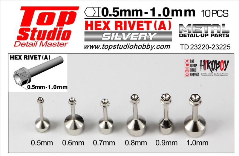 0.8mm Hex Rivets (A) Metal