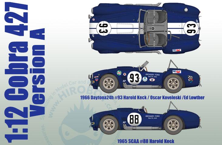 1:12 Cobra 427 Ver.A : 1966 Daytona 24h #93 - 1965 SCAA #88
