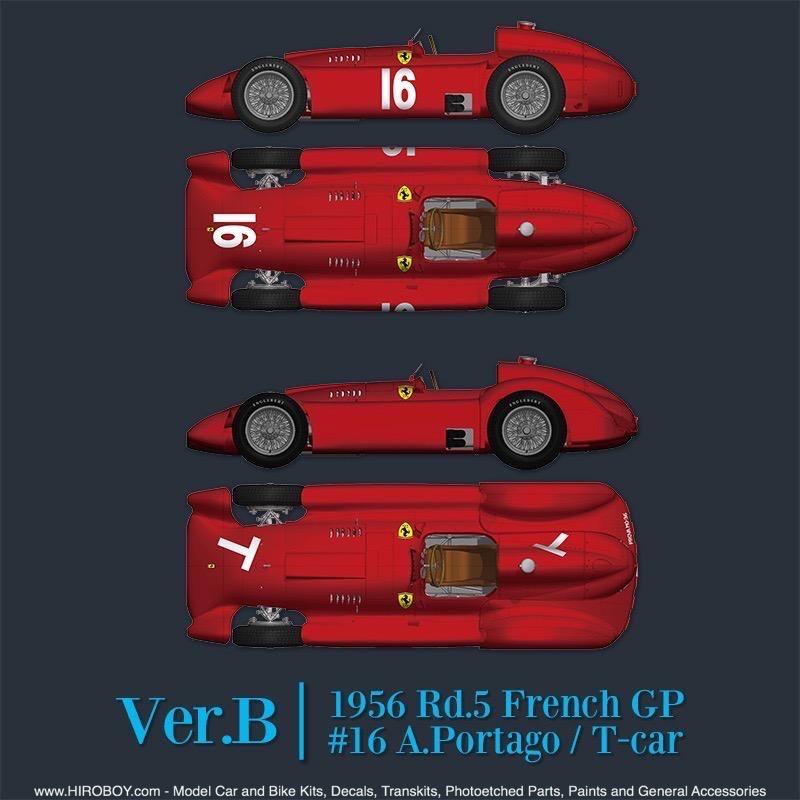 1:12 Ferrari D50 Ver.B : 1956 Rd.5 French GP #16 A.Portago / T-car