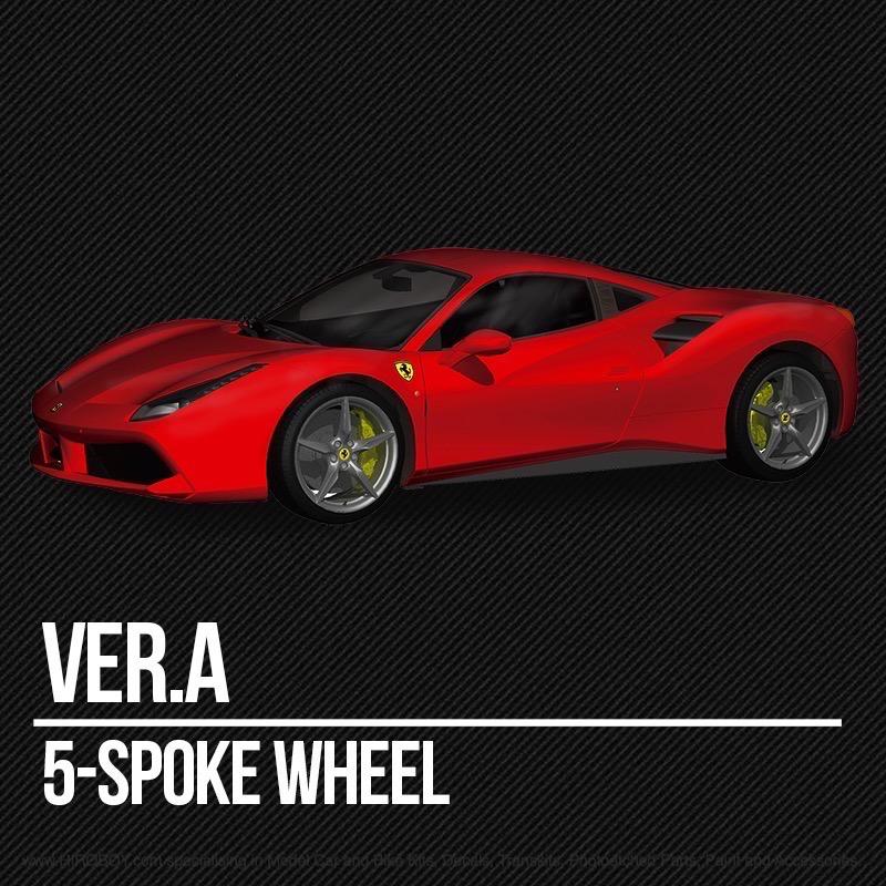 1:12 Ferrari 488 GTB (Curbside Kit) Ver.A : 5-Spoke Wheel Model