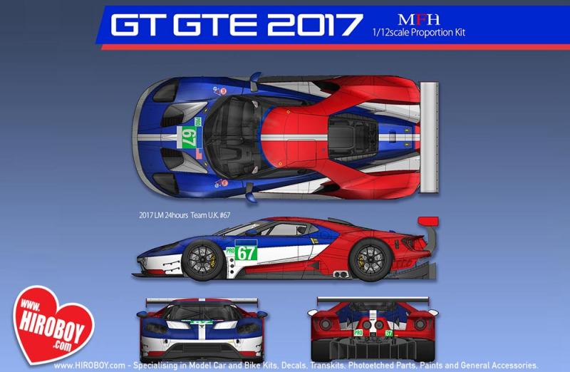 1:24 Ford GT GTE 2017 Le Mans 24 hours Race Team U.K. #66/#67 / Team U.S.A. #68/#69