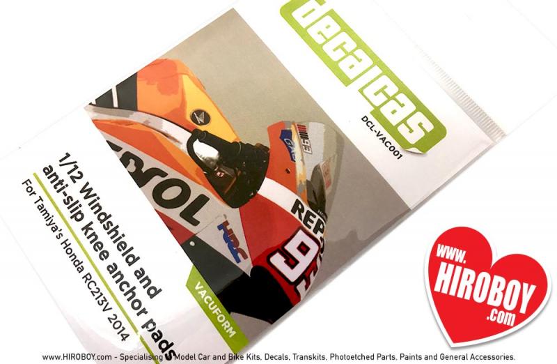 1:12 Honda RC213V 2014 Windshield and Anti-Slip Knee Anchor Pads (Tamiya)