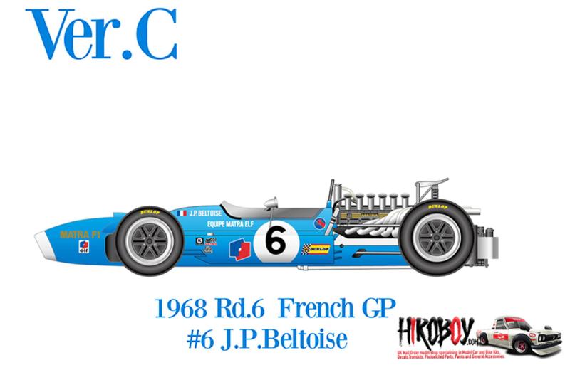 未組立　MS11 1/12 フルキット Rd.6 french GPフルキット 1:12 Matra MS11 Ver.C 1968 Rd.6 French GP | MFH K845 | Model