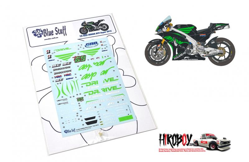 1:12 HONDA Aspar RCV  MotoGP Test 2015 Decals  For Tamiya 14130