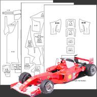 1:20 Ferrari F1-2000 Carbon Fiber Template Set #7119