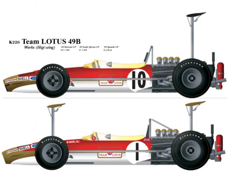 1:20 Lotus 49B '68 & '69 High Wing  Full detail Multi-Media Model Kit