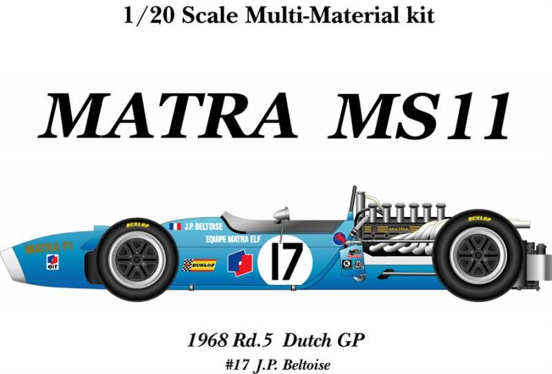 1:20 Matra MS11 ver. B '68 Dutch GP  Full detail Multi-Media Model Kit