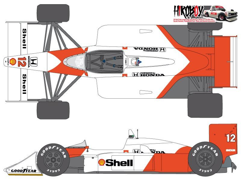 1:20 McLaren MP4/4 1988 Sponsor Decal Set (for Tamiya)