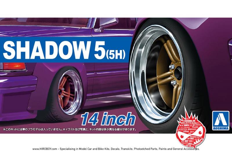 1:24 14" Shadow Spoke 5 (5H) Wheels and Tyres