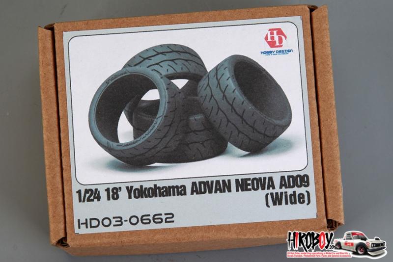 1:24 18" Yokohama Advan Neova AD09 Tyres x4 (Wide)