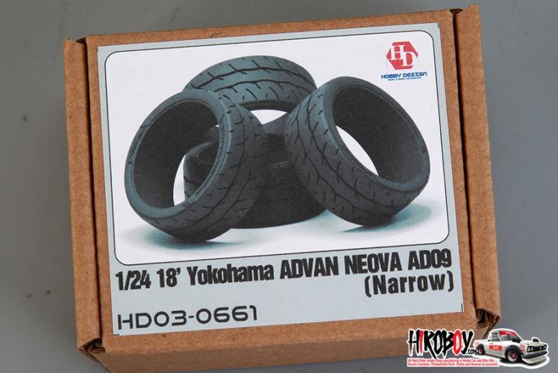 1:24 18" Yokohama Advan Neova AD09 Tyres x4 (Narrow)