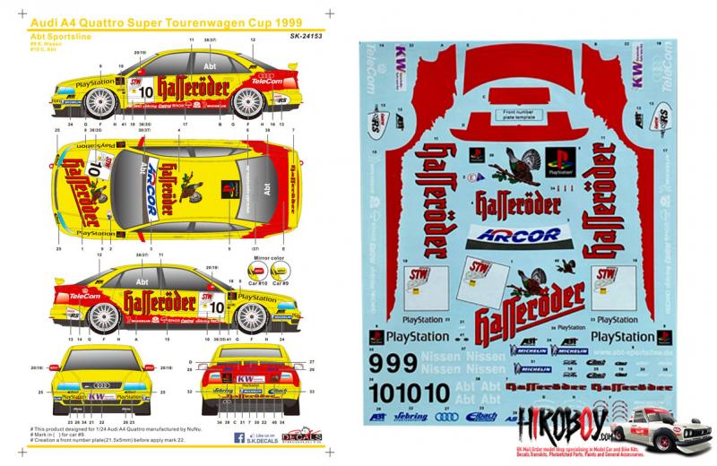 1:24 Audi A4 Quattro Abt Sportsline Team sponsored by Hasseröder - German Super Tourenwagen Cup (STW - Super Tourenwagen Cup) 1999 (NuNu)