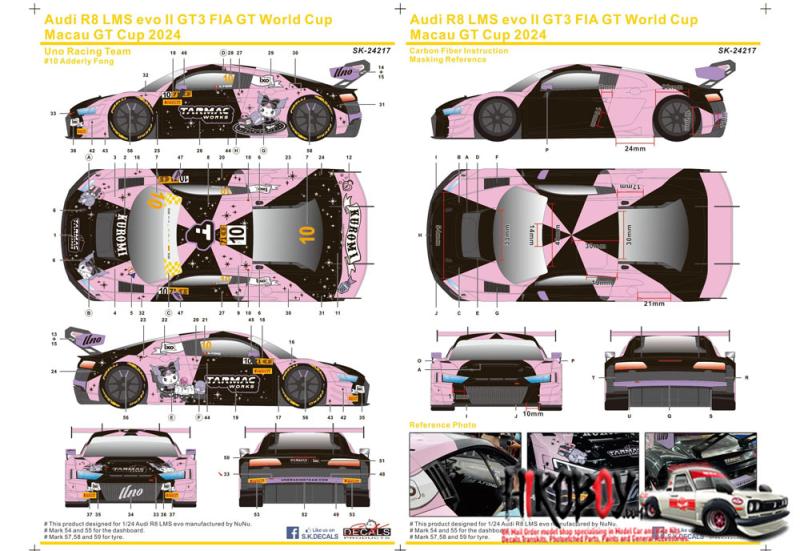1:24 Audi R8 LMS evo II GT3 FIA GT World Cup Macau GT Cup 2024 Uno Racing Team #10