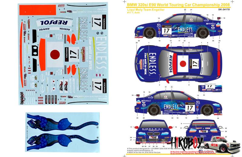 1:24 BMW 320si E90 WTCC 2008 Liqui Moly Team Engstler #17