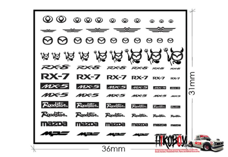 1:24 Mazda Logo Metal Decals ZD028 ZoomOn