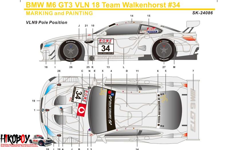 【希少！！】 GT3 M6 BMW 1:24 VLN (Platz Decals #34 Walkenhorst Team 18 パンツ