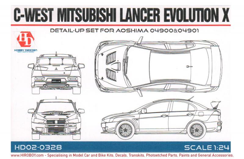 1:24 C-West Mitsubishi Lancer Evolution X  Detail up Set (Aoshima)