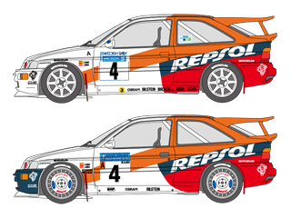1:24 Ford Escort Repsol 1993 Sweden/Indonesia Decals (Tamiya)