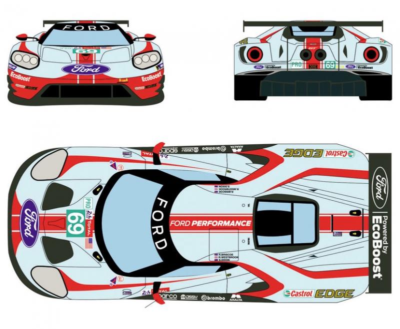1:24 Ford GT #69 24 Hours Le Mans 2019 Decals