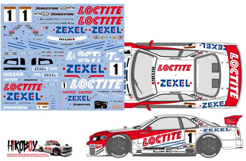 1:24 Loctite Nissan Skyline R34 GT-R 2000 Decals for Tamiya