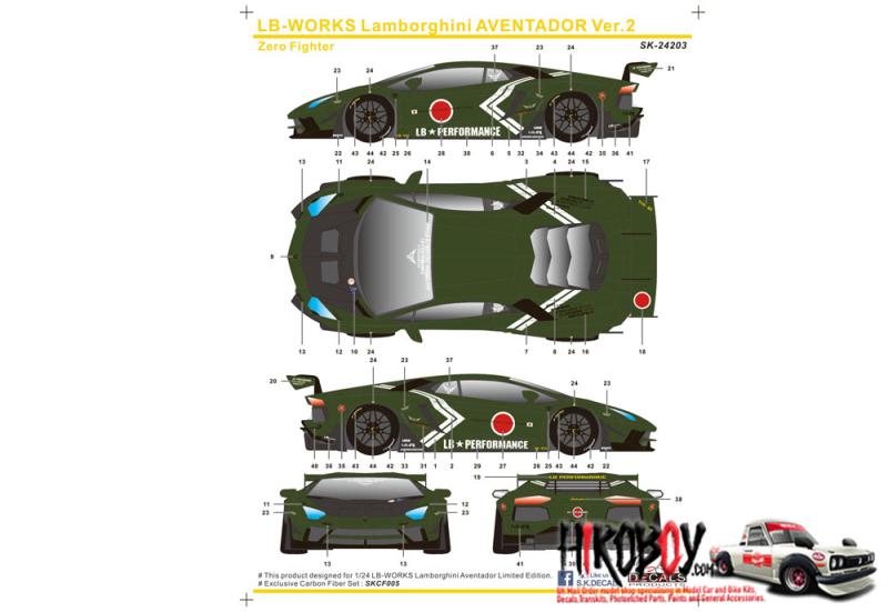 1:24 LB-WORKS Lamborghini AVENTADOR Ver.2 Zero Fighter