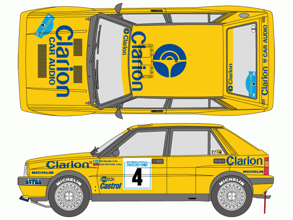 1:24 Lancia Delta HF Intergrale 16V Clarion 1989 Sweden Rally (Hasegawa)