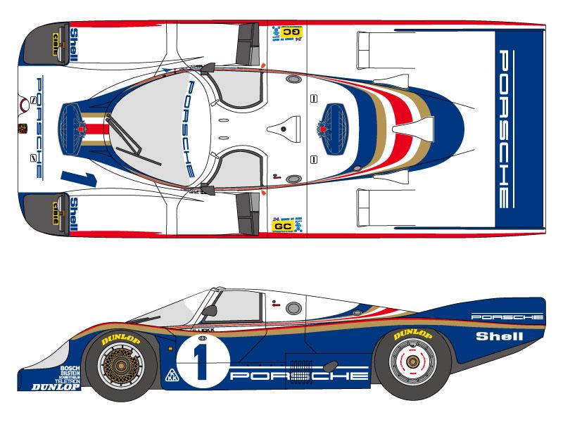 1:24 Porsche 956 LM Works Team 1982 Decals (for Tamiya kits)