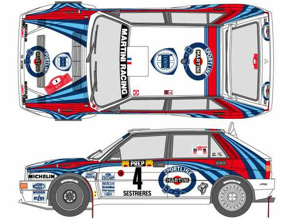 1:24 Martini Lancia Super Delta HF Integrale 1992 Monte-Carlo/Tour de Corse Decals (Hasegawa)
