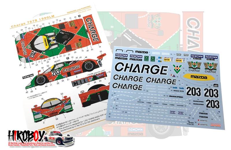 ゼント 1:24 Mazda 787B Charge Decals (Hasegawa) | SHK-D350 | Shunko