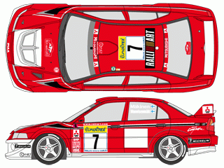 1:24 Mitsubishi Lancer Evo 6.5 2001 Monte Carlo Rally Decals (Tamiya)