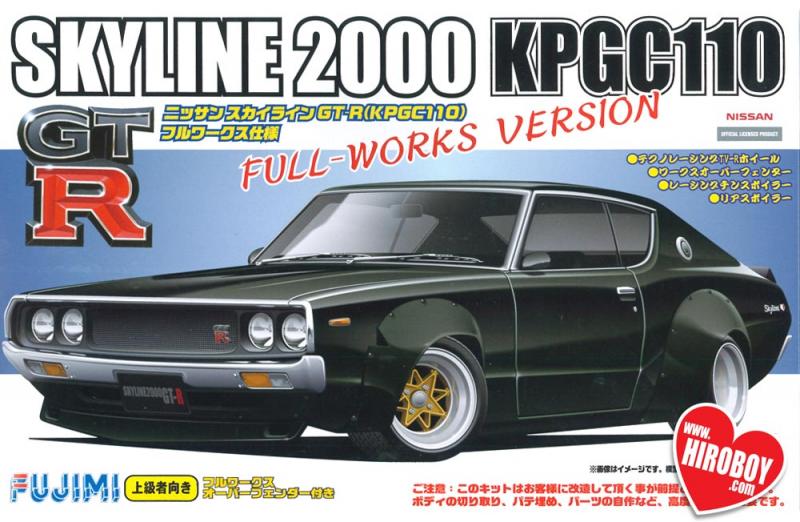 1:24 Nissan Skyline 2000 GT-R ( KPG110) Ken Mary Full Works Over Fender Version (c/w Engine)