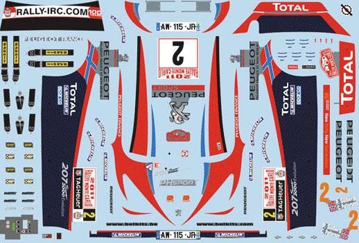 1:24 Peugeot 207 S2000 - Petter Solberg/Patterson 2011 Decals