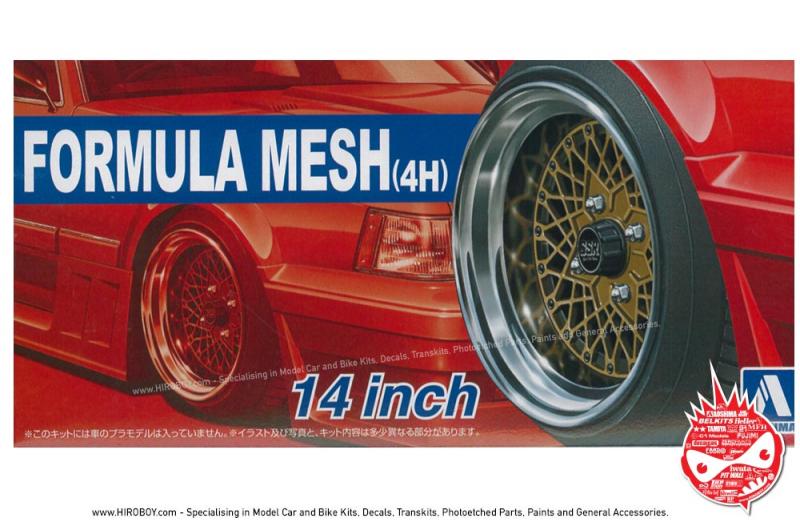 1:24 SSR Formula Mesh 14" Wheels and Stretch Wall Tyres