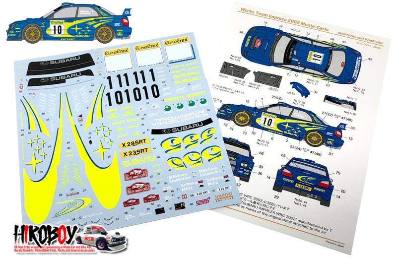 1:24 Subaru Impreza Works Team 2001 Rally New Zealand Decals (Tamiya)