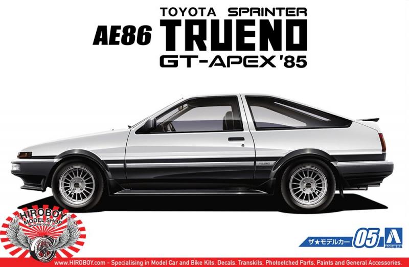 1:24 Toyota AE86 Trueno Sprinter GT-Apex 1985 c/w Engine