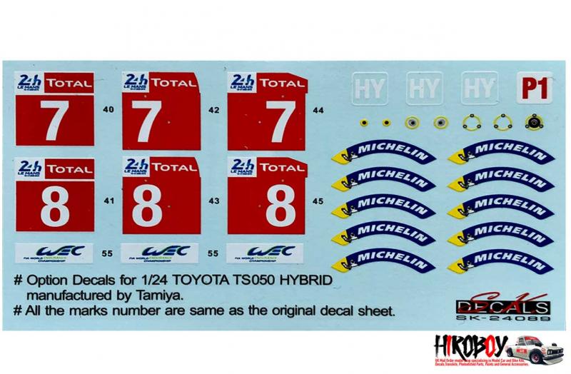 1:24 Toyota TS050 Hybrid Le Mans 2018 (Additional decals) SK Decals