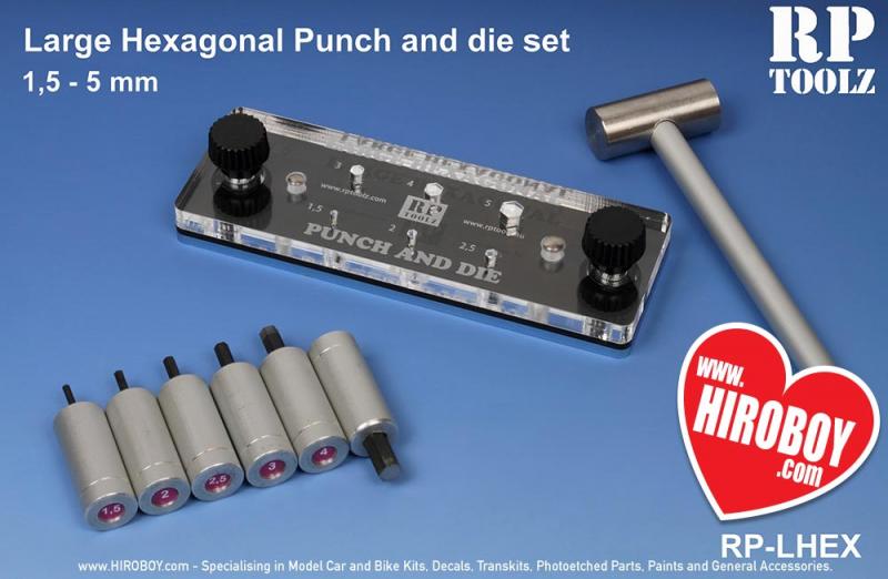 Large Hexagonal Punch and Die Set - 1.5mm - 5mm