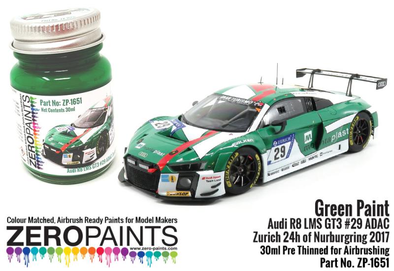 Audi R8 LMS GT3 #29 ADAC Zurich 24h of Nurburgring 2017 Green Paint - 30ml