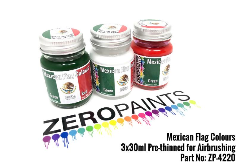 Mexican Flag Coloured Paints 3x30ml ZP4220 Zero Paints