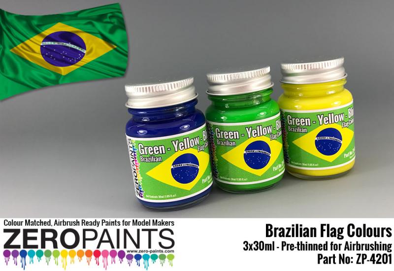 Brazilian Flag Coloured Paints 3x30ml