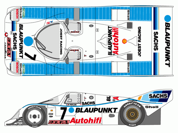 Blaupunkt 962C #7 1989 Decals for "Joest Porsche 962C" for Hasegawa kits