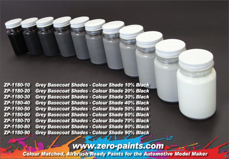 Grey Basecoat Paint Range - 9 Shades 60ml