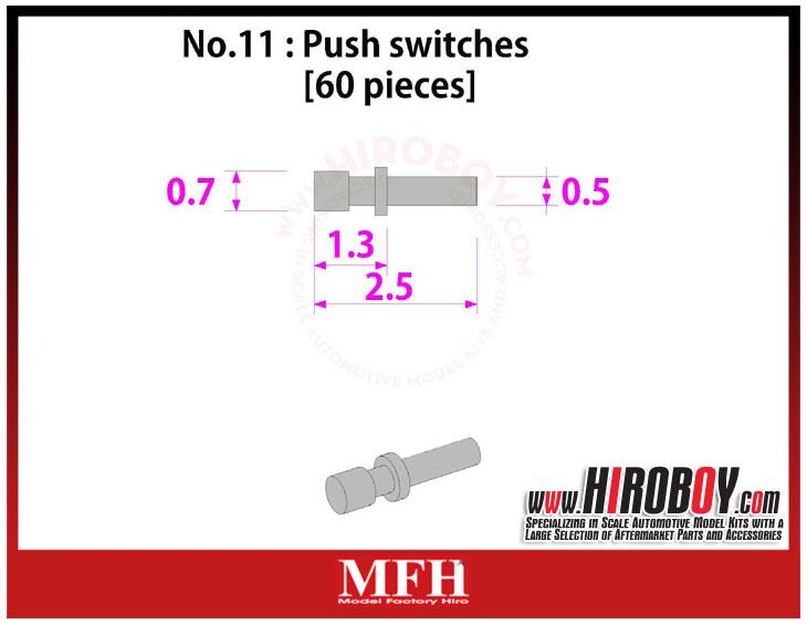 Metal Rivets Series No.11 : Push switches [60 pieces] P1027