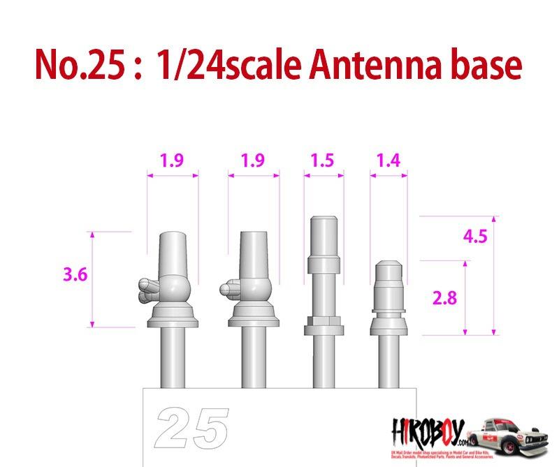 Metal Rivets Series No:25 - Antenna Base 4 Types x3 P1023