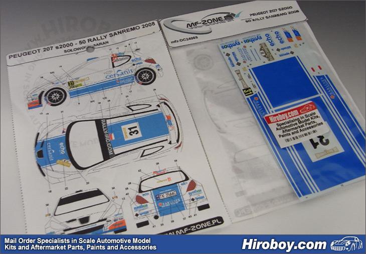 Peugeot 207 S2000 Solowow/Baran Raly San Remo 2008 - Decals (Belkits)