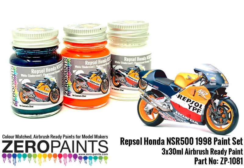 Repsol Honda NSR500 1998 Paint Set 3x30ml | ZP-1081 | Zero